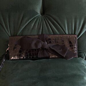OLD NAVY Faux Crocodile Clutch with Bow - NWOT